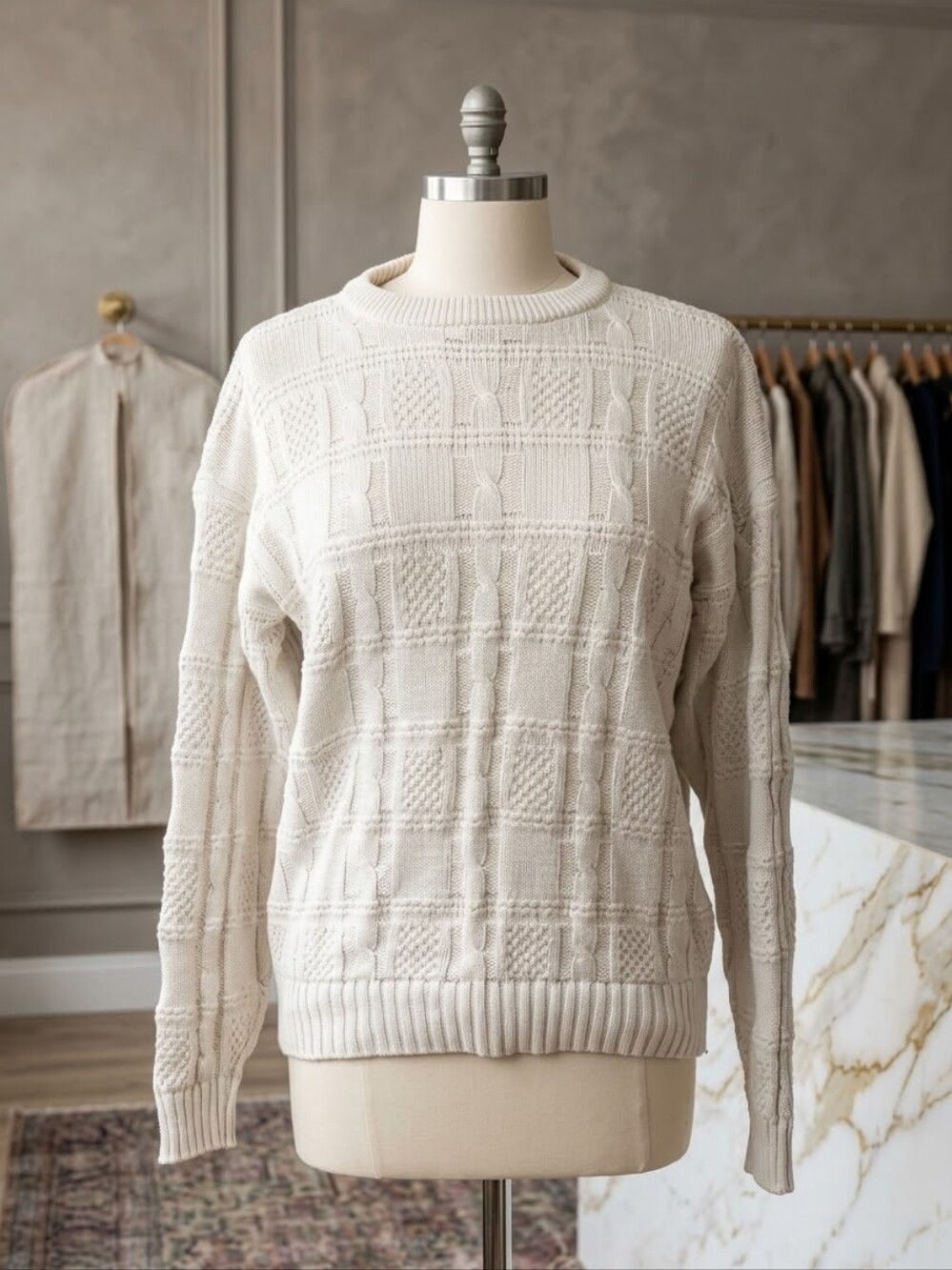 Christian Dior Monsieur Vintage Cream Crew Neck Sweater Medium